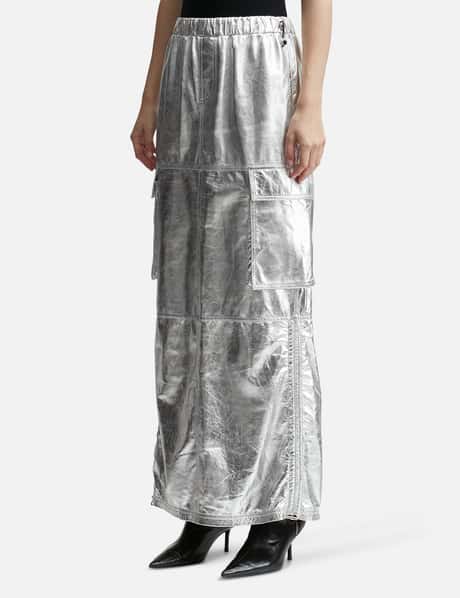 WET LEATHER MAXI SKIRT view 7