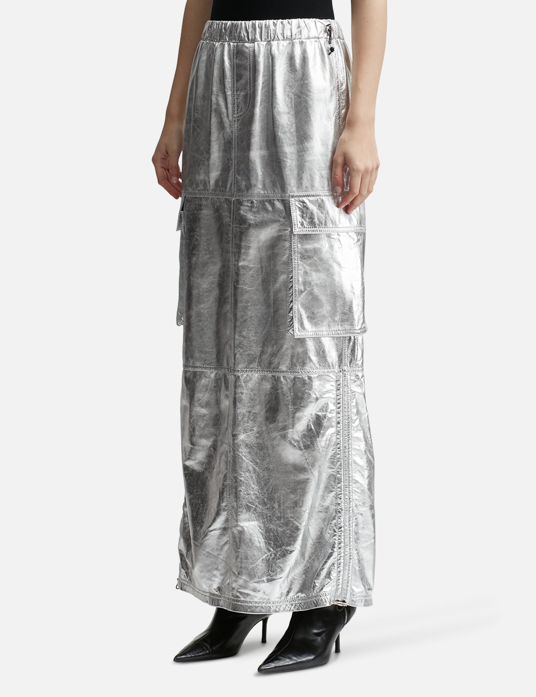 WET LEATHER MAXI SKIRT view 8