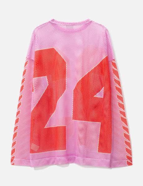 Fishnet Shirt Mens Pink Long Sleeve Dries Van Noten Hegland Mesh