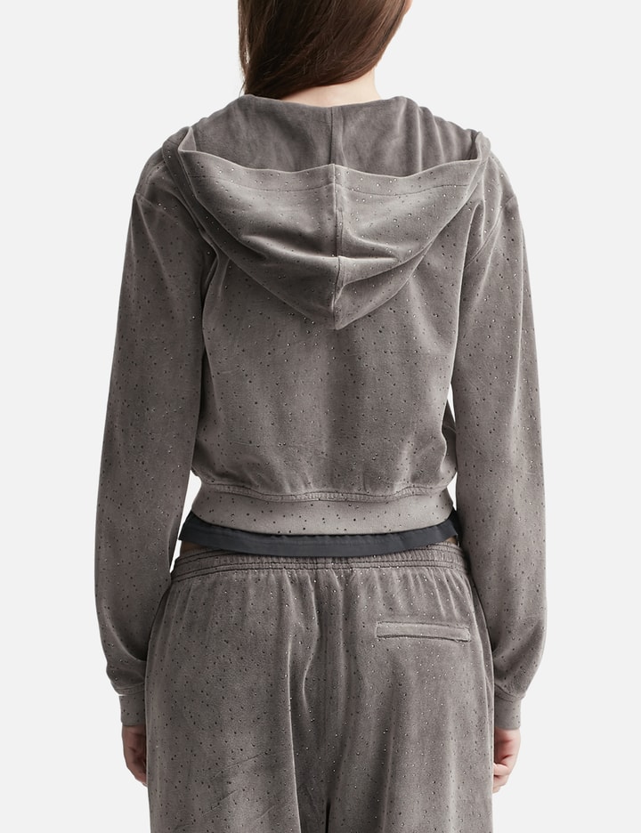 Shrunken Zip Up Hoodie with Crystal Hotfix Placeholder Image