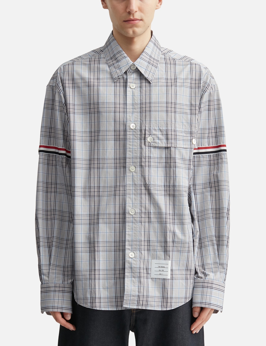 Plaid Check Poplin Armband Oversized Shirt view 11