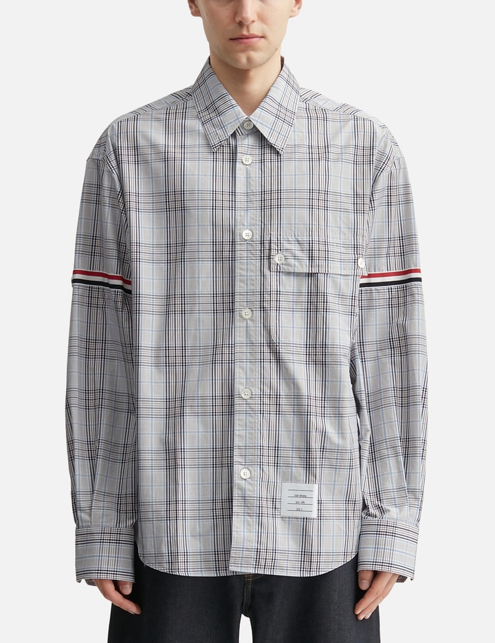 톰브라운 Plaid Check Poplin Armband Oversized Shirt