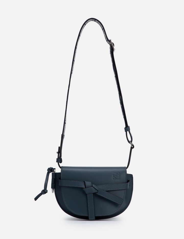 Loewe Mini Leather Gate Dual Bag In Blue
