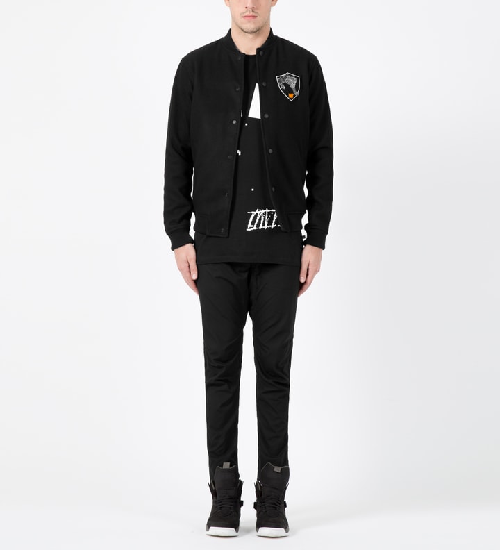 Maharishi x Undefeated Black Embroidered Stadium Jacket Placeholder Image