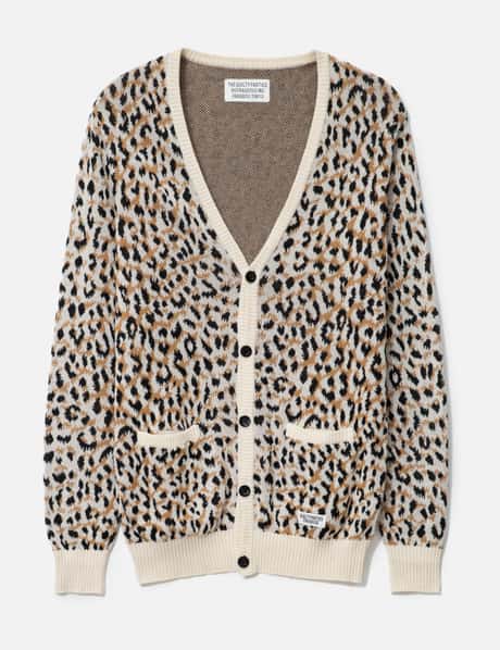 ワコマリア Leopard Jacquard Knit Cardigan