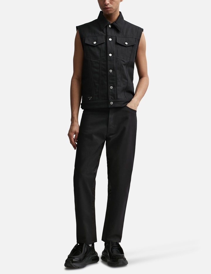 Shop Prada Five-pocket Bull Denim Jeans In Black
