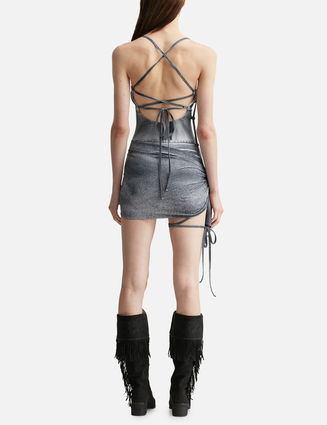 Denim Printed Swimsuit view 13