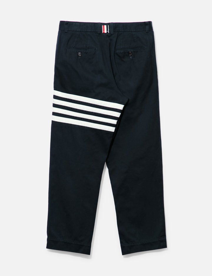 Shop Thom Browne Cotton Twill 4-bar Chino Trousers In Blue