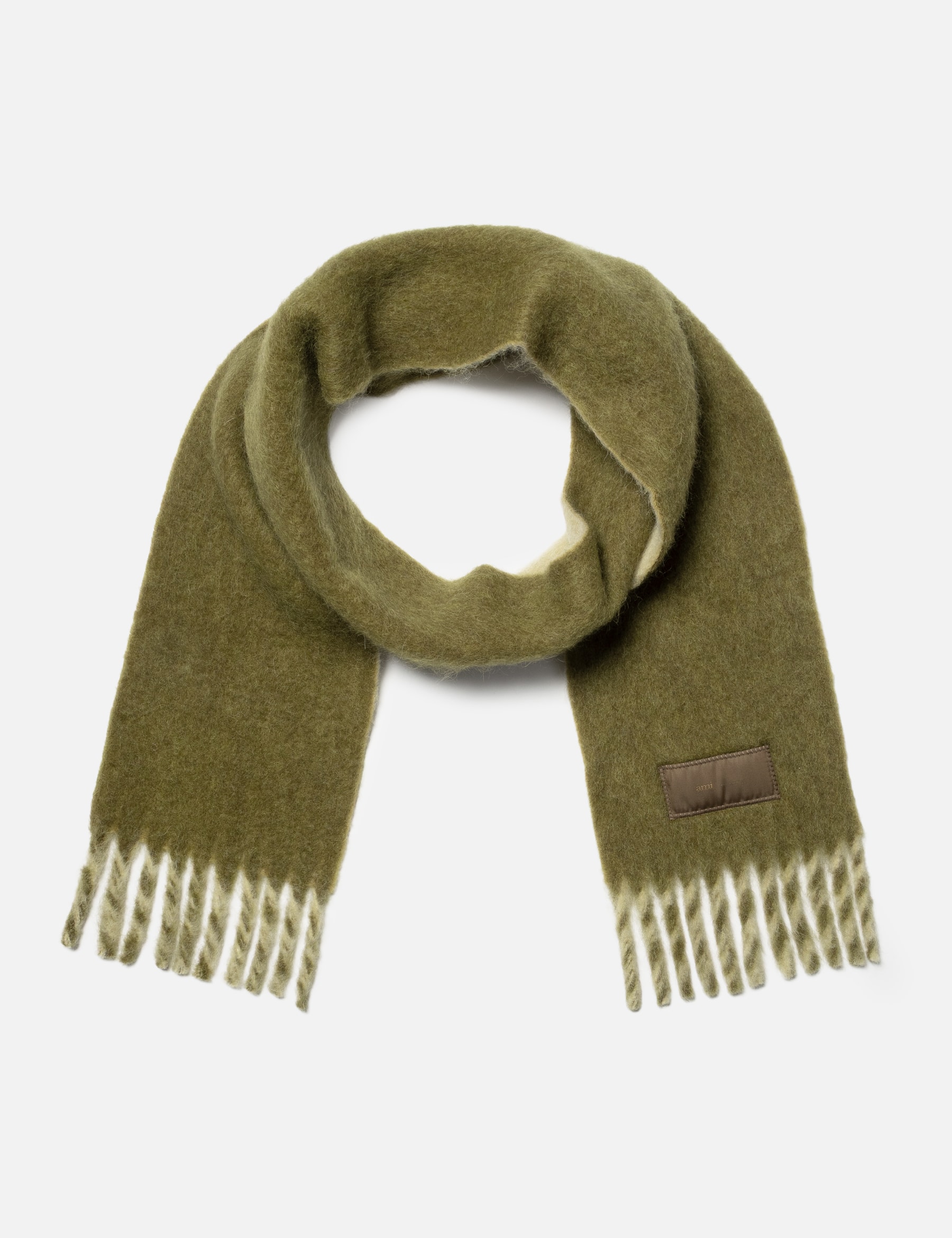 Green Alpaca Bicolored Scarf view 10