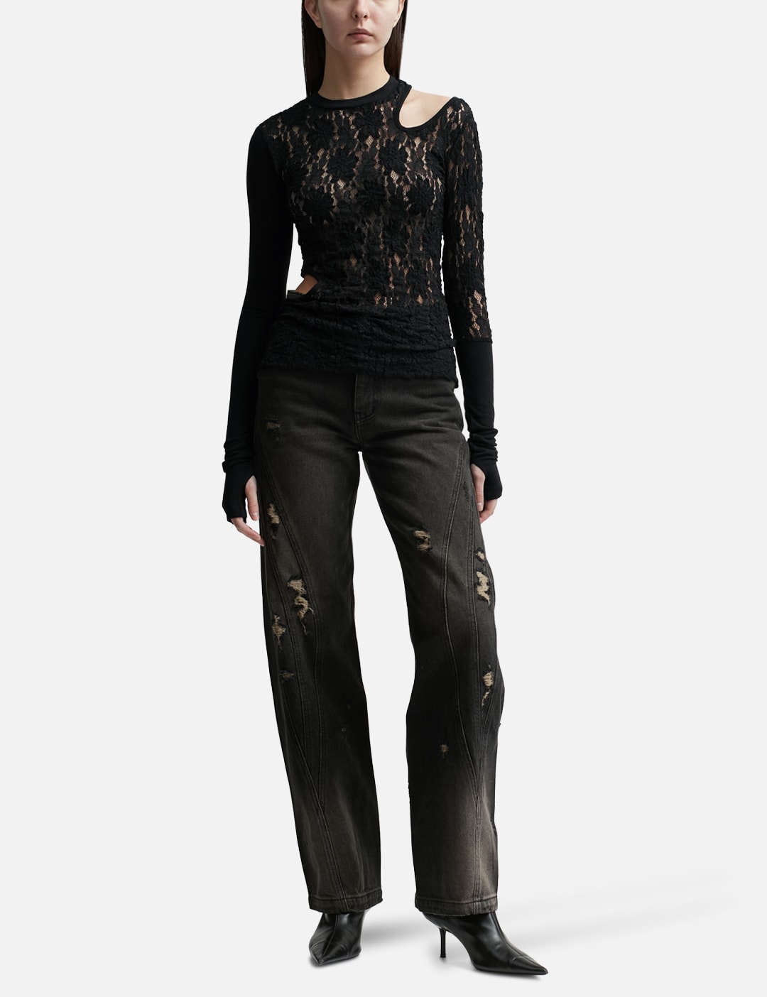 CUT-OUT FLORAL PANELED TOP view 12