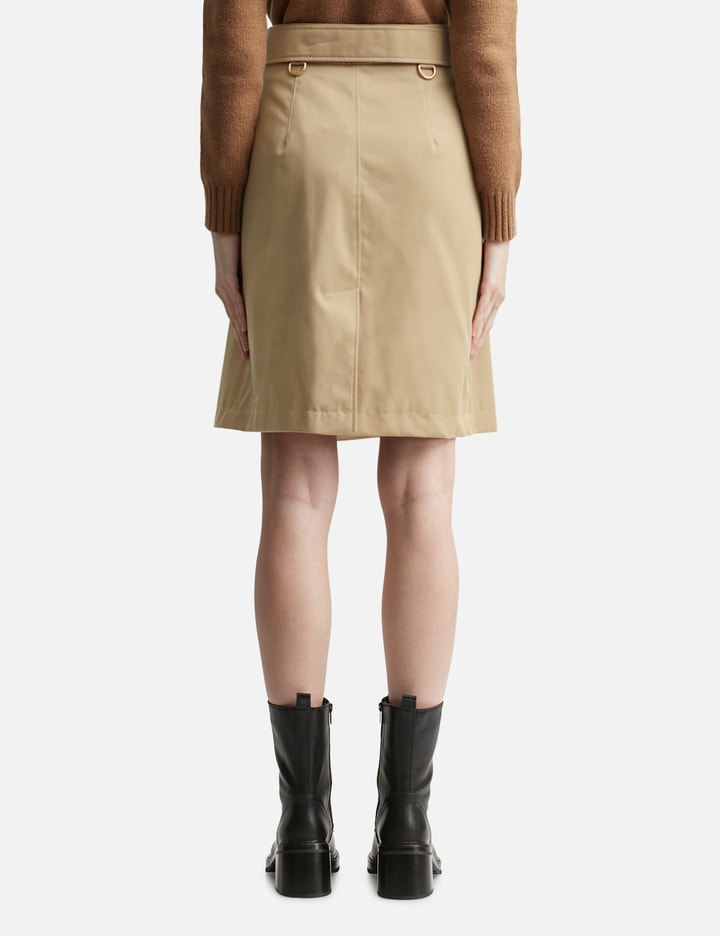 Shop Burberry Cotton Trench Skirt In Beige