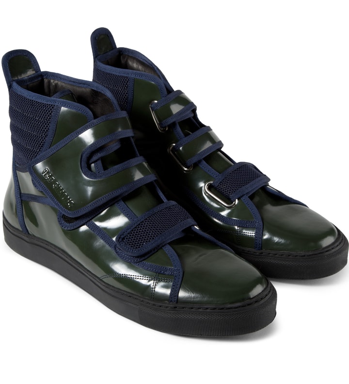 Dark Green High Velcro Sneakers Placeholder Image