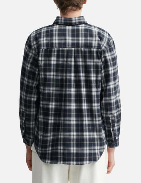 Warm Winter Days Flannel Button Up Shirt - Checked flannel in a soft 90/10  blend with embroidered pocket | HBX