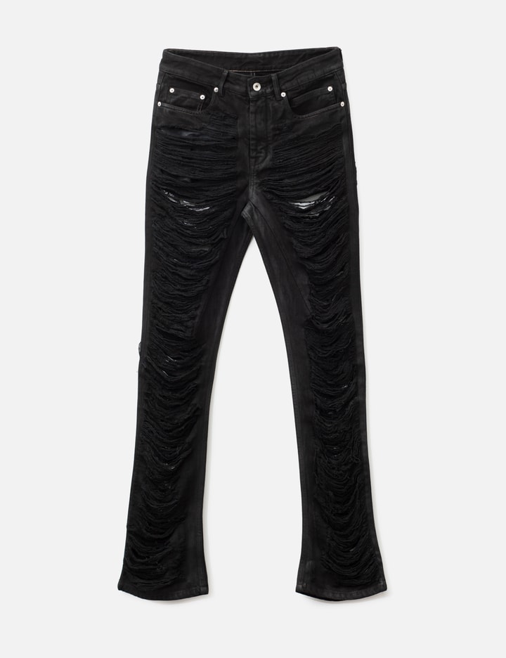 Rick Owens Drkshdw Fog Cut Shredded Denim Jeans