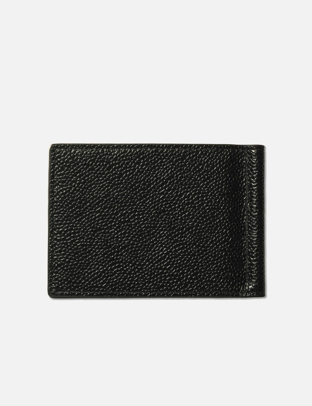 Money Clip Wallet In Black Pebble Grain view 7