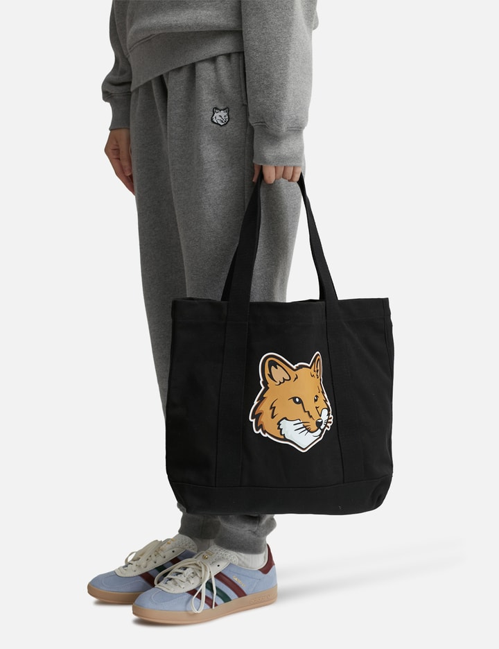 Shop Maison Kitsuné Fox Head Tote Bag In Black