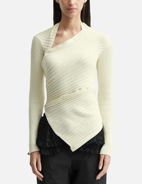 anggae Ribbed Snake Cardigan