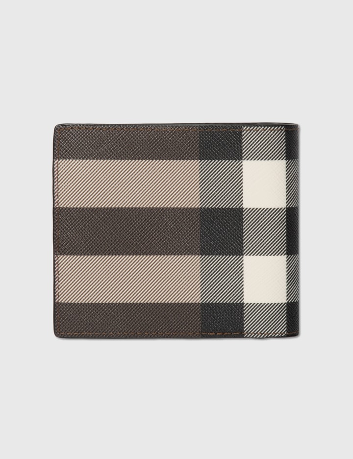 Exaggerated Check and Leather Bifold Wallet Placeholder Image
