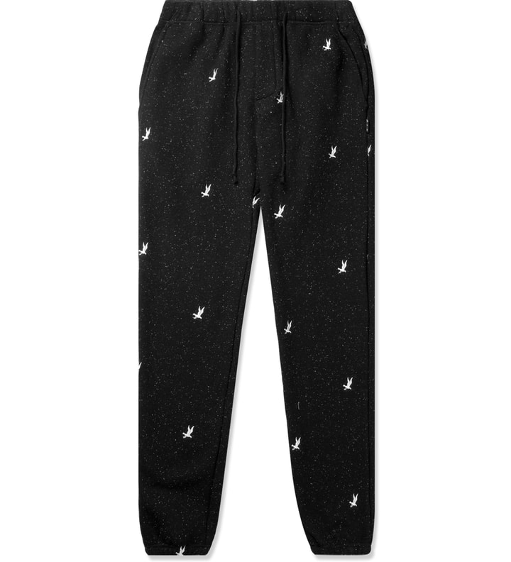 Speckled Black Fleece Fancy Seagulls Sweatpants Placeholder Image