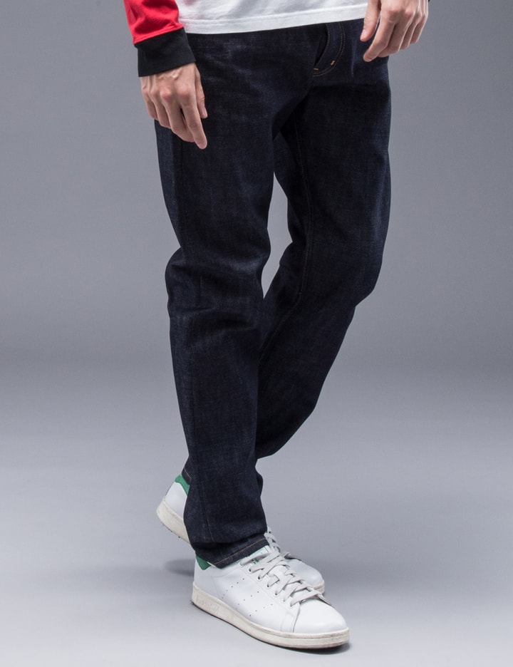 "Charls" Tapered Fit Raw Denim Pants Placeholder Image