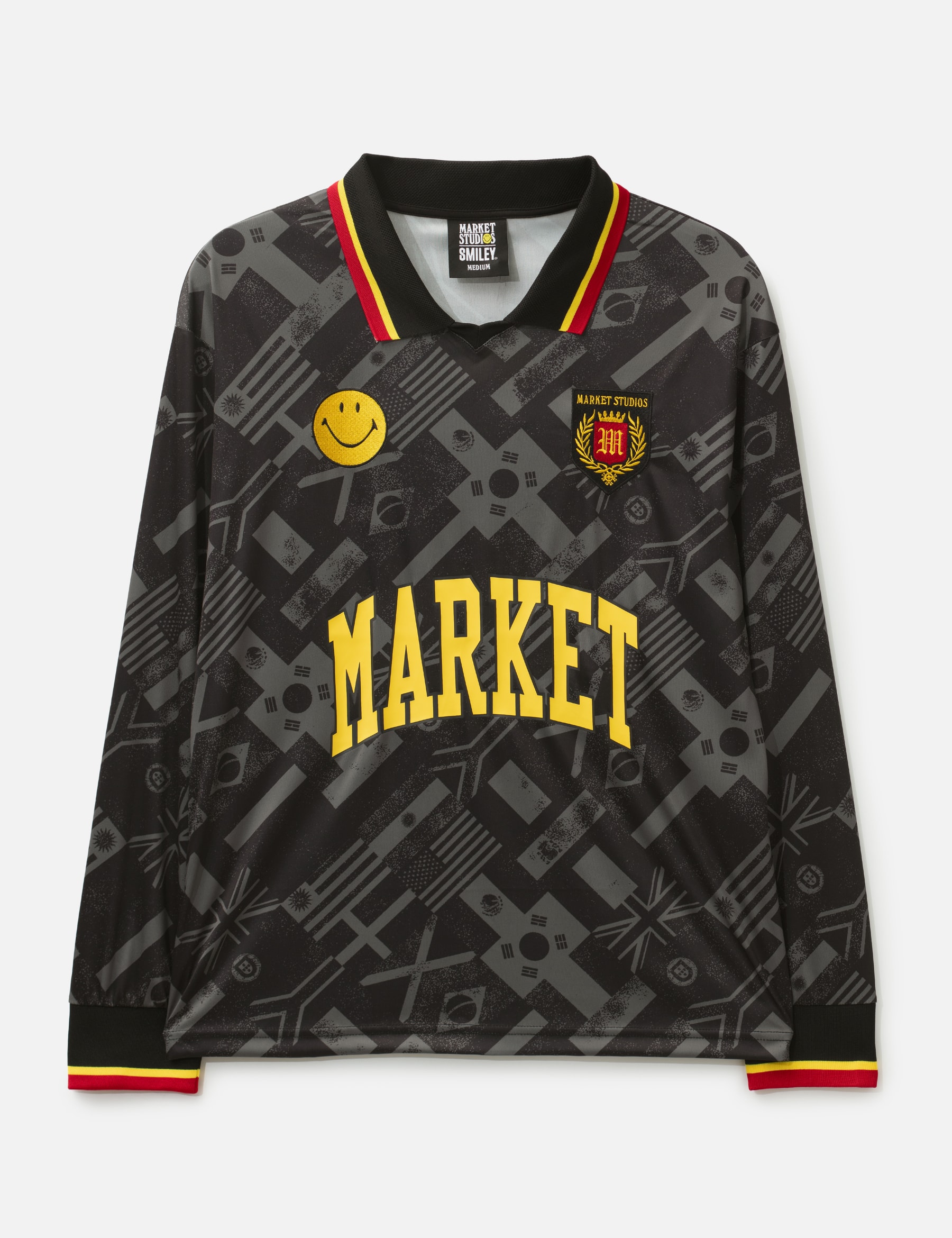 Smiley International Flags Long Sleeves Soccer Jersey view 16