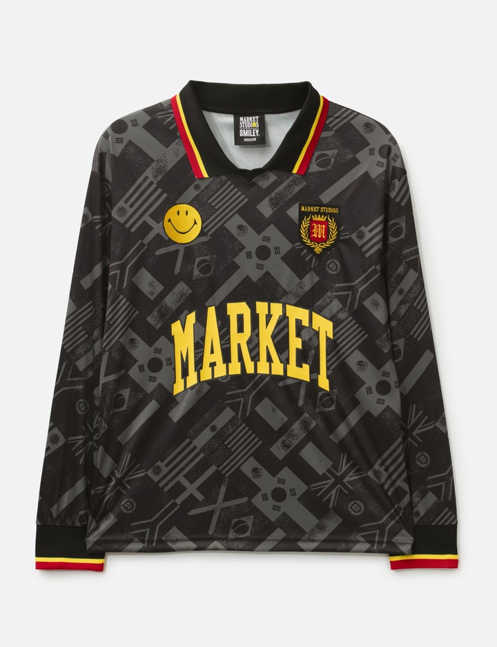 Market Smiley International Flags Long Sleeves Soccer Jersey
