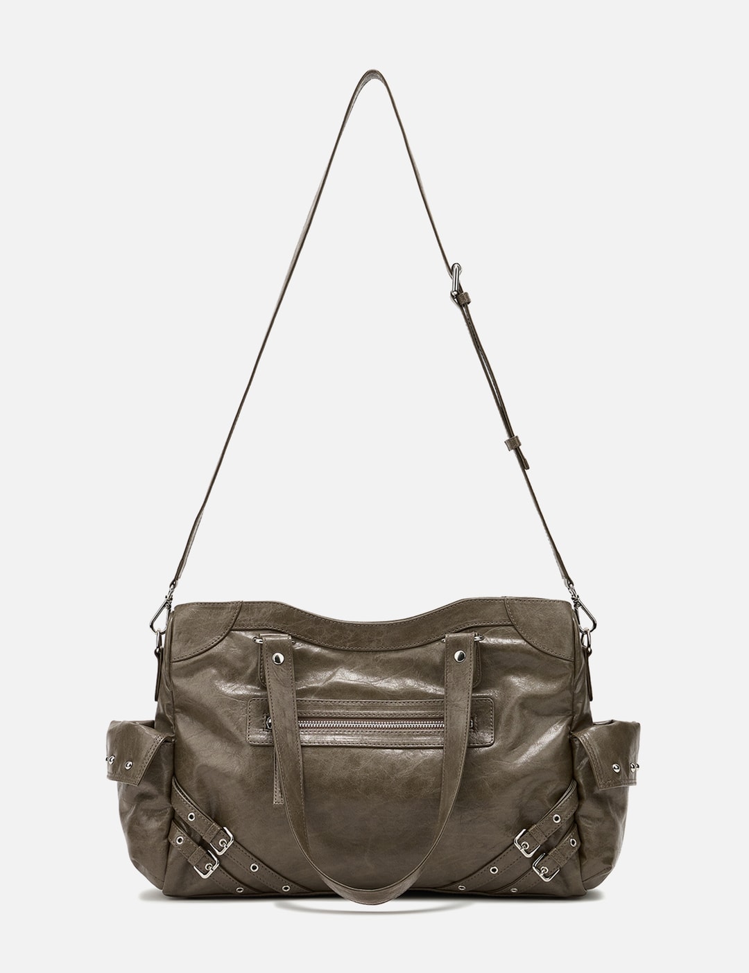 Stud Pocket Big Bag In Khaki view 16