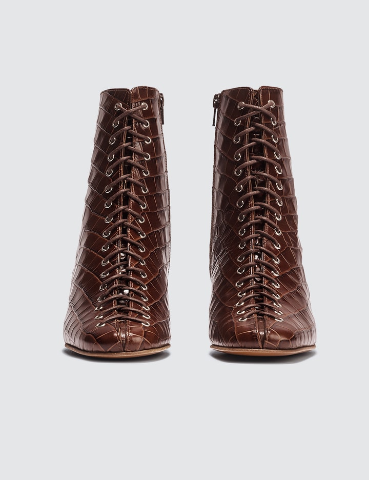 Becca Nutella Croco Embossed Leather Boots Placeholder Image
