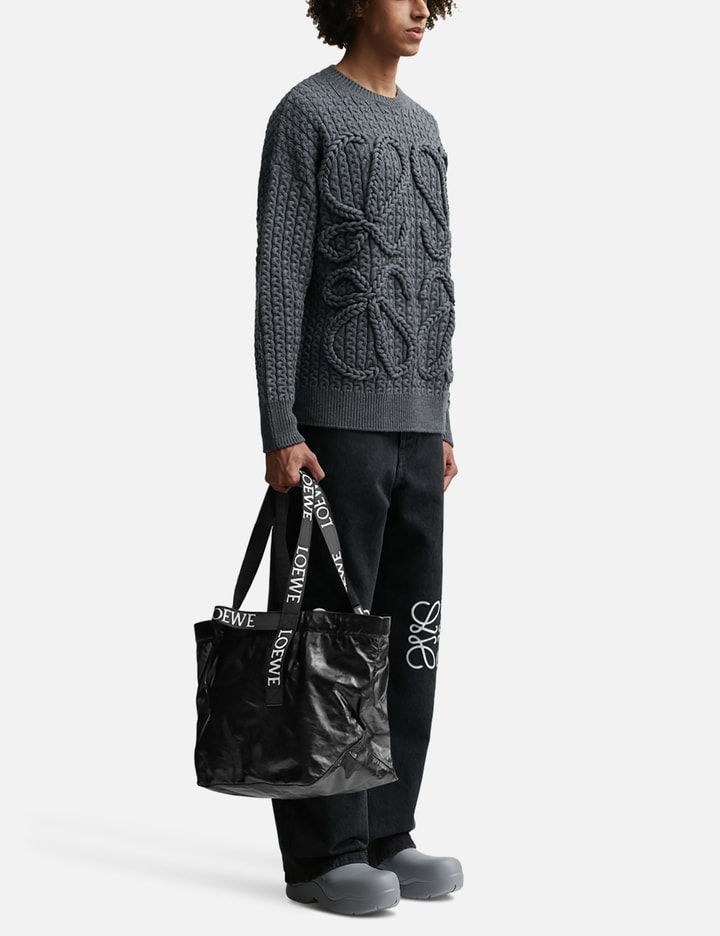 Shop Loewe Fold Shopper Bag In Black