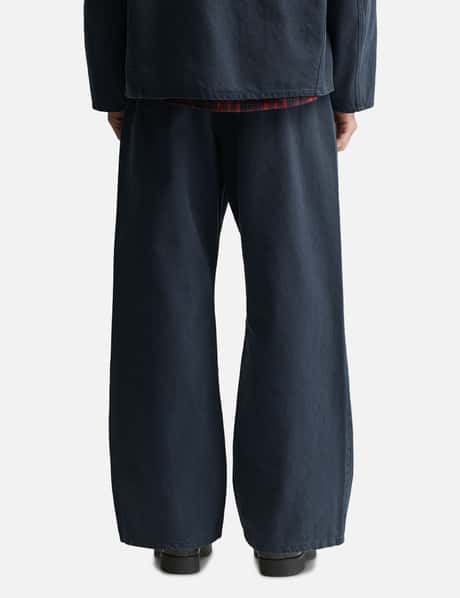 Washed Cotton Twill Loose Flared Jeans view 12