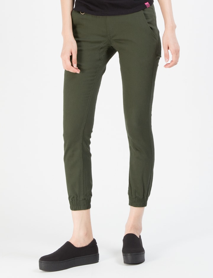 Olive Women Sprinter Jogger Pants Placeholder Image