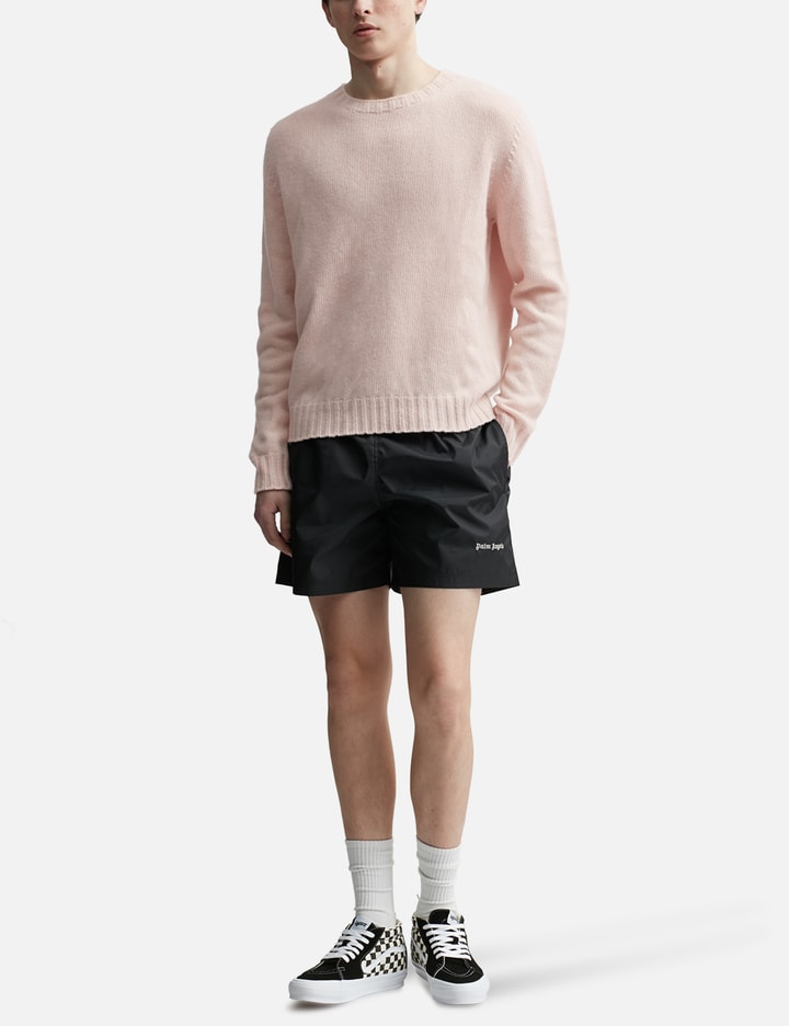 Shop Palm Angels Curved Logo Sweater In Pink
