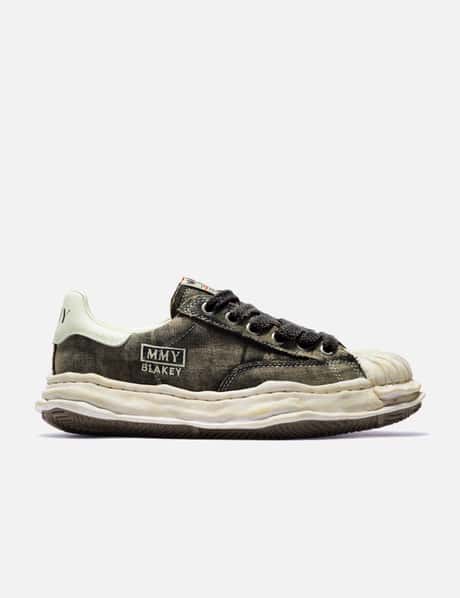 메종 미하라 야스히로 Blakey Bleached Canvas Low-Top Sneakers