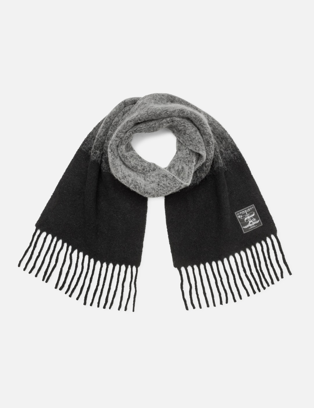 Y/project Gradient Scarf - Black/Grey