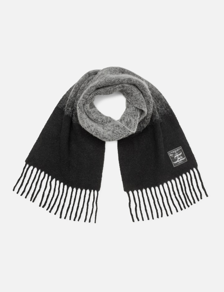 Dior Logo Patch Fringed Edge Scarf in Gray for Men