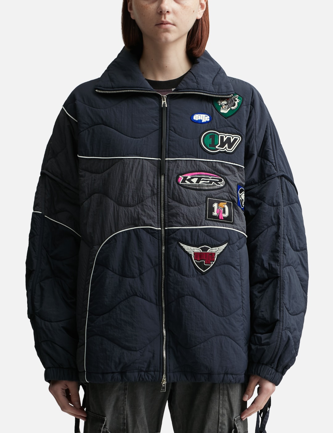 STAMPED PADDED BOMBER view 6