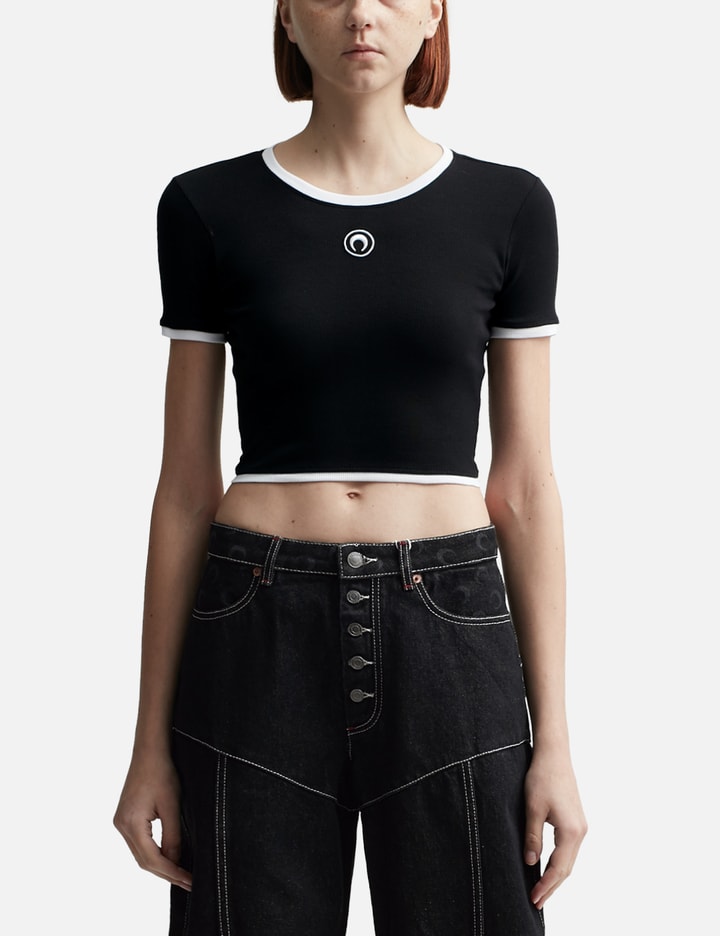 Moon Logo Ribbed Crop Top Placeholder Image