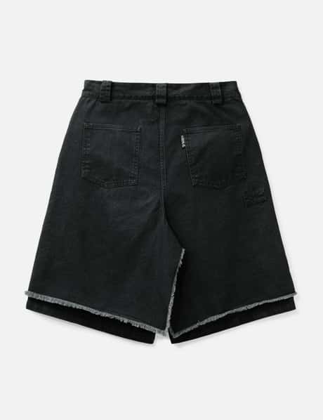Washed Layered Cargo Skirt Shorts view 8