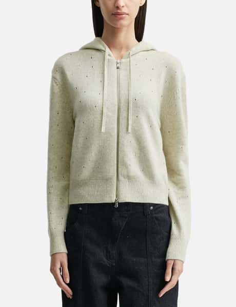 anggae Eyelet Knit Hood Zip Up