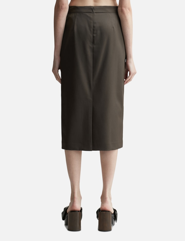 KHAKI SHIRT PRINTED MIDI SKIRT Placeholder Image