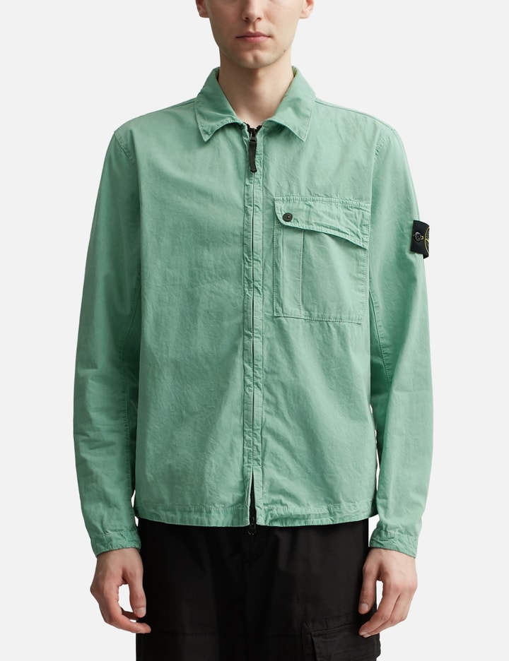 Shop Stone Island ‘old' Treatment Overshirt In Green