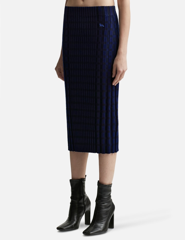 Check Ribbed Midi Skirt Placeholder Image