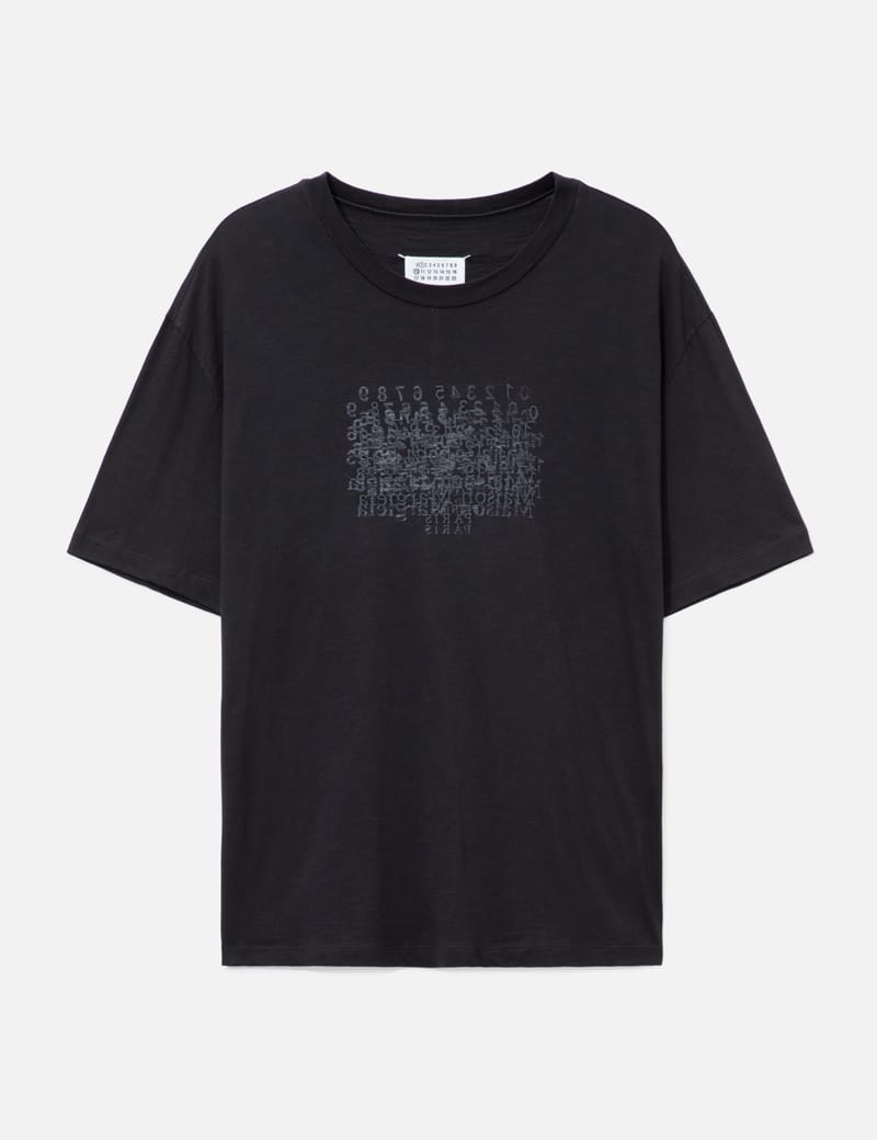マルジェラ ブラック ロゴ刺繍 Tシャツ Maison Margiela⁄メゾン 