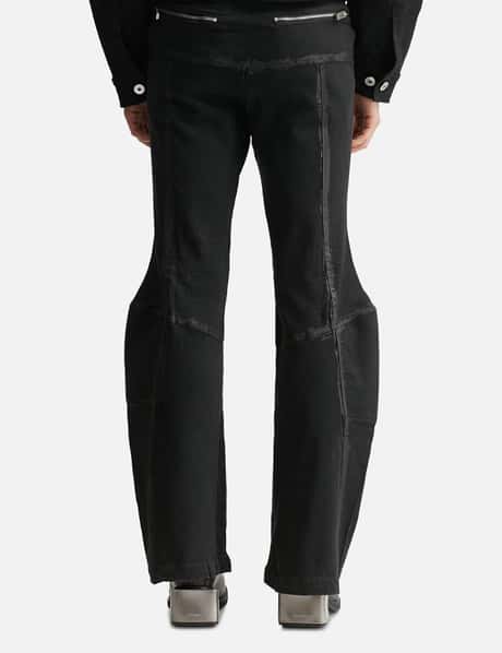 Padded Flared Painted Denim Pants view 12
