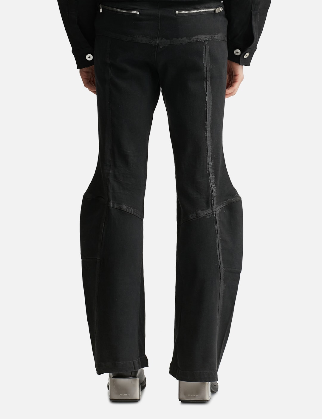 Padded Flared Painted Denim Pants view 13