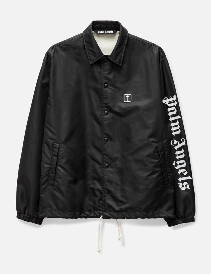 Palm Angels Coach Jacket Logo Latéral In Black