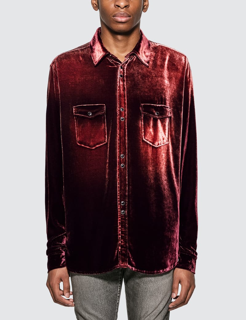 saint laurent velvet shirt