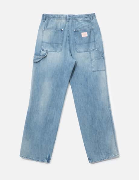 Blue Lightweight Banding Denim Pants view 8