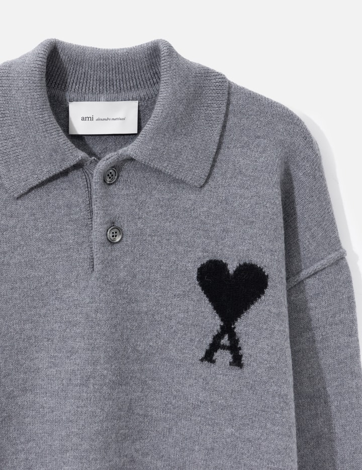 Ami Wool Polo With Ami De Coeur