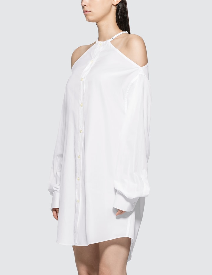 cold shoulder shirt dress Plus Swiss Dot Cold Shoulder Shirt Dress
